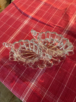 (Set of 3) Vintage Crystal Sugar/Creamer/Tray Set