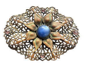 1930s Art Deco Openwork Filigree Brooch