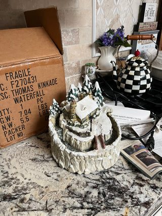 Thomas Kinkade Waterfall Fountain Stonehearth Hutch