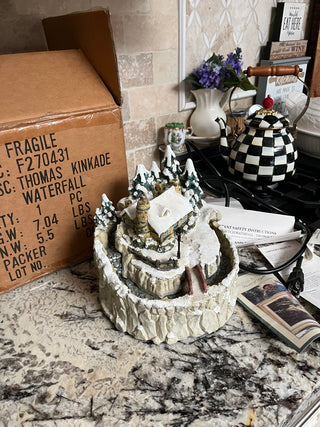 Thomas Kinkade Waterfall Fountain Stonehearth Hutch