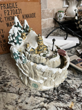Thomas Kinkade Waterfall Fountain Stonehearth Hutch