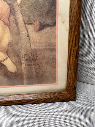 Bessie Pease Gutmann "Smiles, Smiles, Smiles" Framed Art Print 14.5" x 11.5"