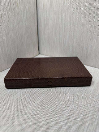 Vintage Butterscotch Bakelite / Catalin Domino Set in Faux-Alligator Case