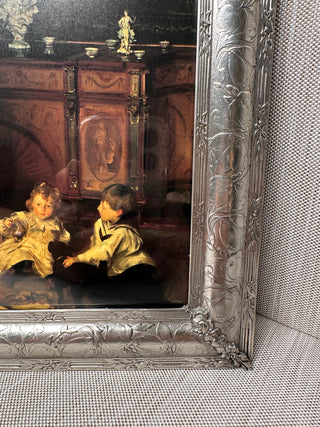 Vintage Elias Artmetal 1999 Art Nouveau Pewter & Silver 8x10 Photo Frame (Style 2442)