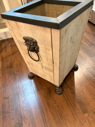Restoration Hardware "Leo" Planter Reclaimed Wood & Iron