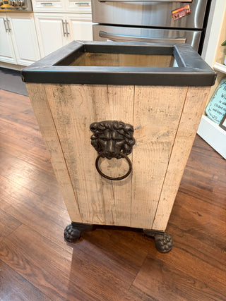 Restoration Hardware "Leo" Planter Reclaimed Wood & Iron