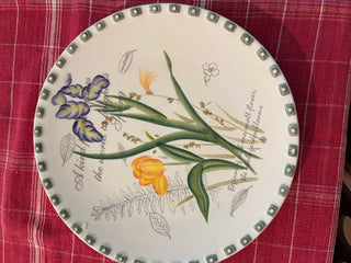 Iris Floral Ceramic Plate