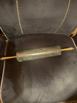 Brass handles and dark marble rolling pin VV