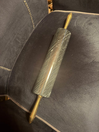 Brass handles and dark marble rolling pin VV