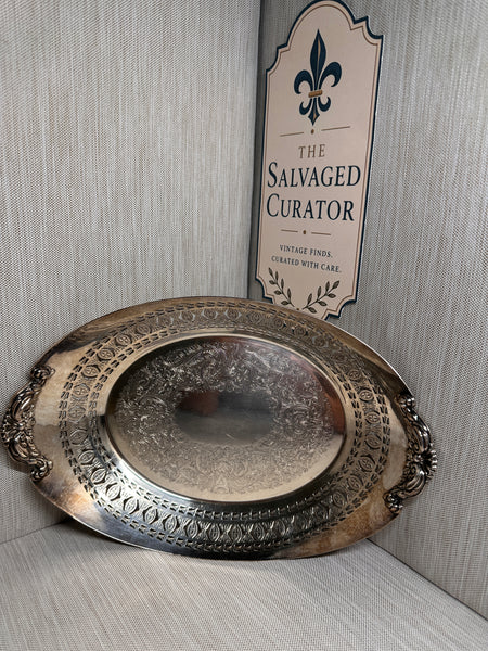 Circa 1920s Barker-Ellis Engraved Silverplate 11-Inch Oval Serving