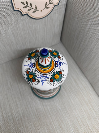 Hand-Painted Grazia Deruta "Ricco" Italian Majolica Lidded Canister, Circa 1970s–1980s