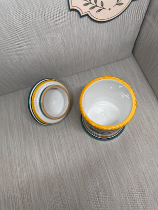 Hand-Painted Grazia Deruta "Ricco" Italian Majolica Lidded Canister, Circa 1970s–1980s