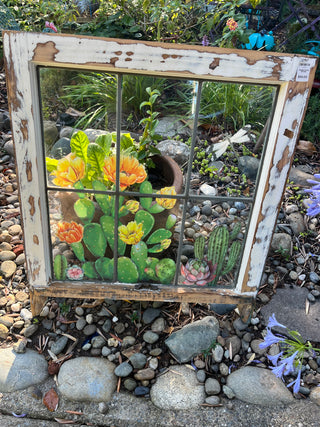 Customed Designed Vintage Cactus Window