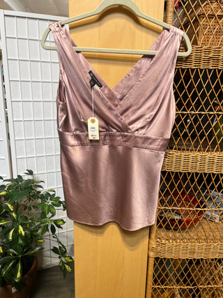 vtg mauve silk blouse