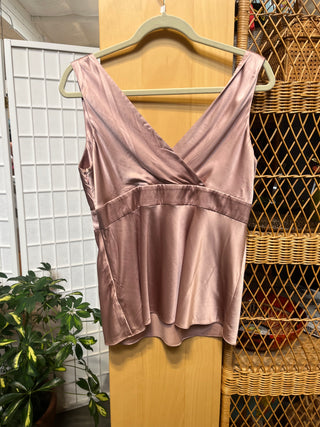 vtg mauve silk blouse