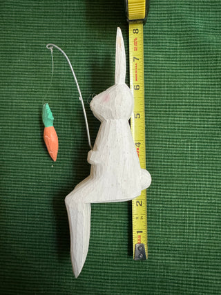 Vtg Hand-Carved Wooden Bunny-KL RCD