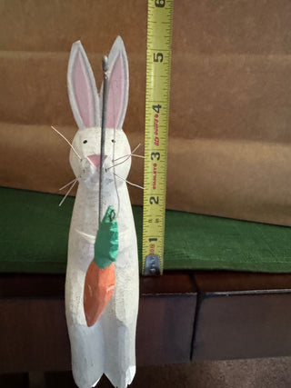 Vtg Hand-Carved Wooden Bunny-KL RCD