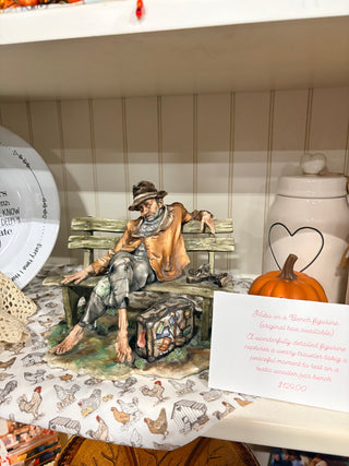 Hobo on a Bench Figurine