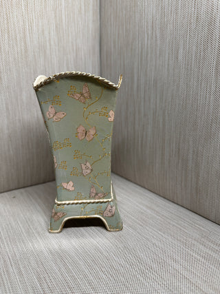 Miniature Chinoiserie Style Footed Vase with Butterfly Wrap