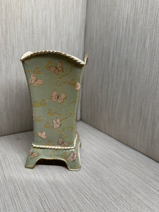 Miniature Chinoiserie Style Footed Vase with Butterfly Wrap