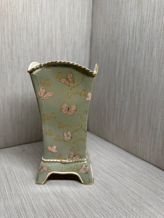 Miniature Chinoiserie Style Footed Vase with Butterfly Wrap