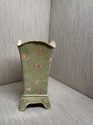 Miniature Chinoiserie Style Footed Vase with Butterfly Wrap