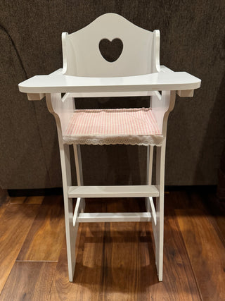 Wooden White Doll  Highchair