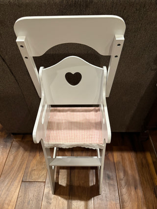 Wooden White Doll  Highchair