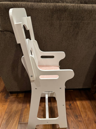 Wooden White Doll  Highchair