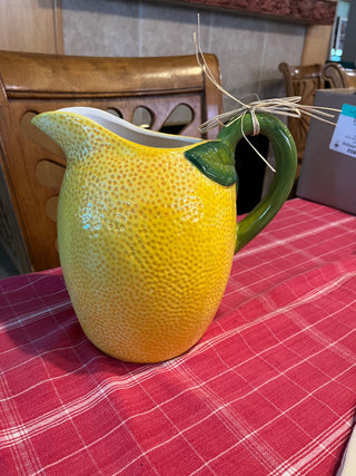 Large Ceramic Lemon Beverage Pitcher