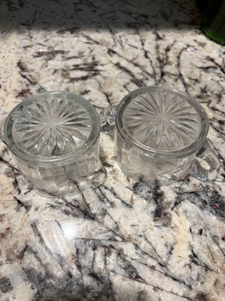 Vintage Floral Etched Creamer & Sugar