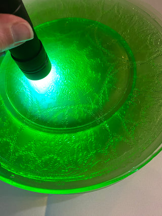 Uranium glass dinner plates