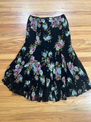vtg rayon floral skirt