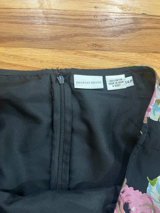 vtg rayon floral skirt