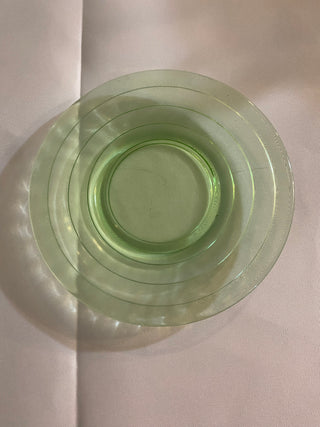 Uranium glass small plates cake plate
