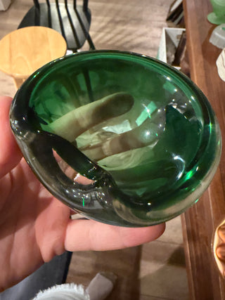 Murano glass green ashtray