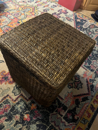 17 1/2" x 17 1/2" Whicker Storage Cube w/Lid