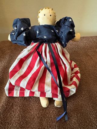 Vtg Americana Folk Art Rag Doll