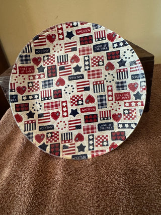 Decorative Patriotic Glass Plate