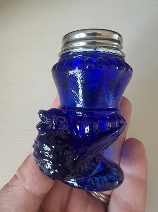 Vintage cobalt bird salt and pepper shakers set