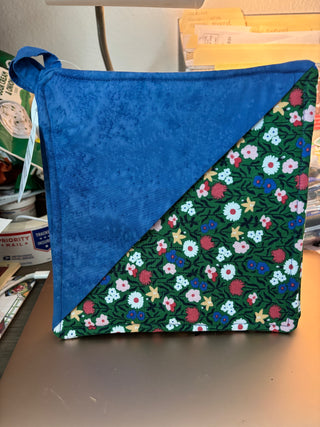 Potholders - Blue & Green Floral