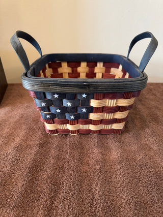 American Flag Themed Woven Basket