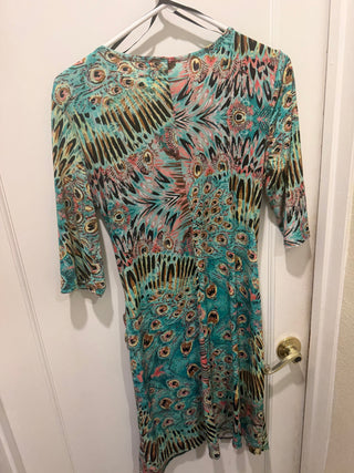 Emma & Michele Colorful peacock dress size M