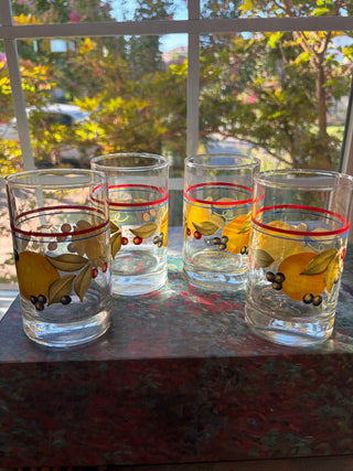 Vintage Corelle Abundance 4" Juice Glasses Set 4 RSV
