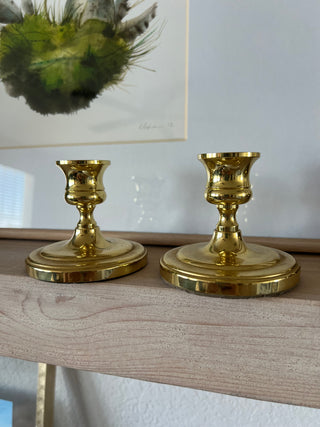 Vintage Baldwin brass candlesticks pair