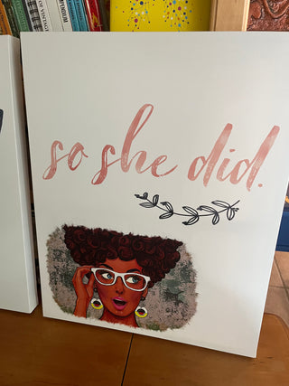 Set of 2 "She Believed/So She Did" Canvas Wall Decor