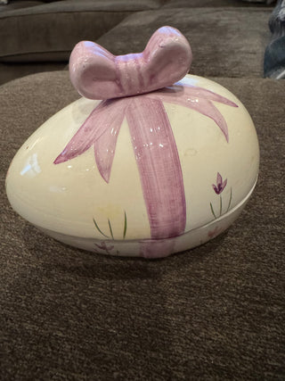 Vtg Interpur Porcelain Easter Egg Trinket Box