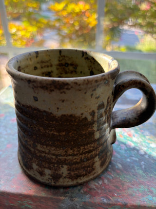 Studio Pottery Stoneware Mug Brown/Gray Glaze RSV