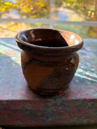 Vintage Small Studio Pottery Handmade Planter Two-Tone Brown RSV
