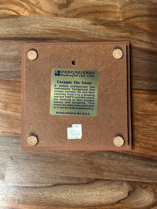 Tile/Trivet: Horse and Cowboy